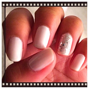 Essie marshmallow and glitter from Debra manning 