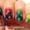 Blue, Red, Green, Yellow Nails