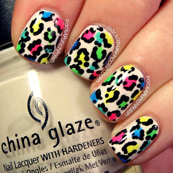 Neon Leopard Print Nail Art | Samantha S.'s (packapunchpolish) Photo ...