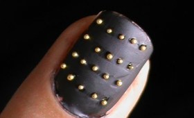 Nail Art Tutorial with Studs- metal nail art studs- how to do studs nail designs with DIY tutorial
