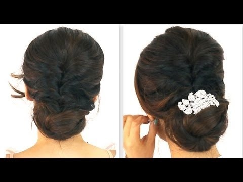 5min Easy Everyday Party Updo Ponytail Bun Hairstyles