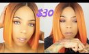 watch me slay this orange synthetic lace front wig
