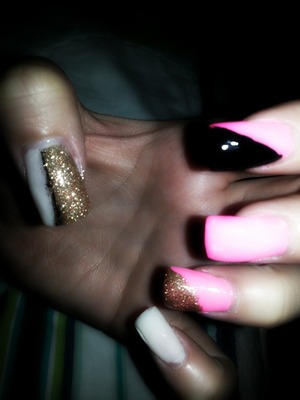 pink nails I did for practice