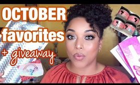 OCTOBER FAVORITES 2017 + IPSY MAKEUP GIVEAWAY | Natural Hair Skincare Makeup | MelissaQ