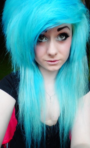 Finally summer so I dyed my hair blue(: