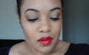 Simple Glam Look with Red Lips
