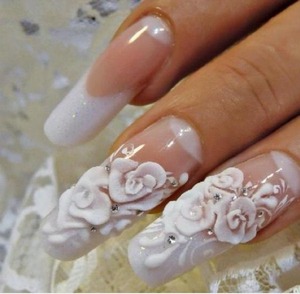 Cute white 3d wedding nails , follow me for more nails !(;








!not mine !