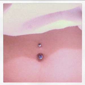 blue belly button ring