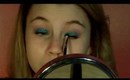 Turquoise and Purple Makeup(: