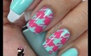 Houndstooth Print Nails by The Crafty Ninja