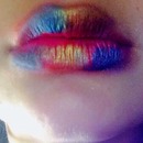 Gold blue lips