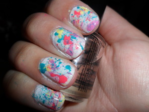 splatter nails! kinda messy..oh well :)