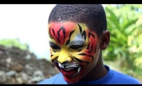FACEPAINTING : Having some fun with the boys. Tiger and Snake
