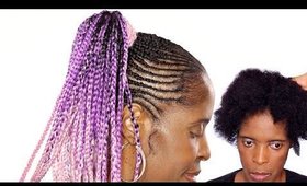 Small Feed in Braid Ponytail on Short Natural Hair► Nicki Minaj Inspired