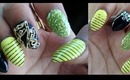 Green Blurred Lines Nails | Nail Art Tutorial