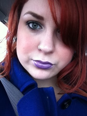 Mac longwear in Goes and Goes with American Apparel lip gloss in African Violet over top. 