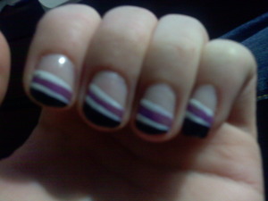 Simple Stripes - Purple: Purple With A Purpose - OPI    Black: Black Rage - Pure Ice    White: White - ArtDeco