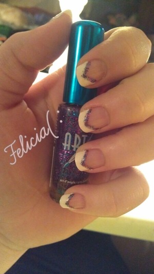French with purple glitter! 
