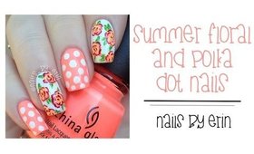 Summer Floral and Polka Dot Nails | NailsByErin