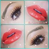 Neutral coral eyes and bold coral lips