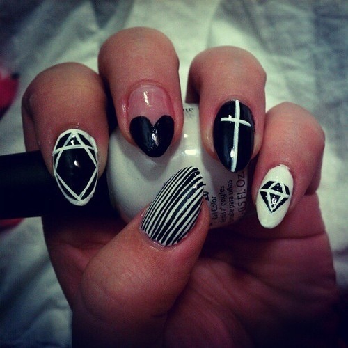 Black and white nail art | Danny N Melany R.'s Photo | Beautylish