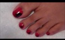 Nail Art - Pedicure Red and black