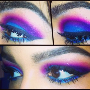 This is a colourful eye makeup design I did on myself the other day. 