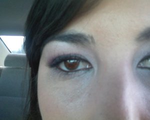 Purple and white shimmer eye shadow