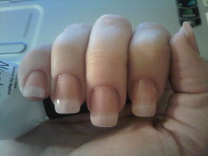 I used a sponge to apply the french tip to give it a more softer look. I loved it! 