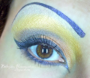 Colorful look using indie mineral makeup by Dawn Eyes Cosmetics, Winnie the Pooh collection.