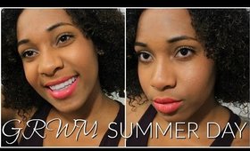 GRWM  Summer Hair Routine & Glowy Makeup