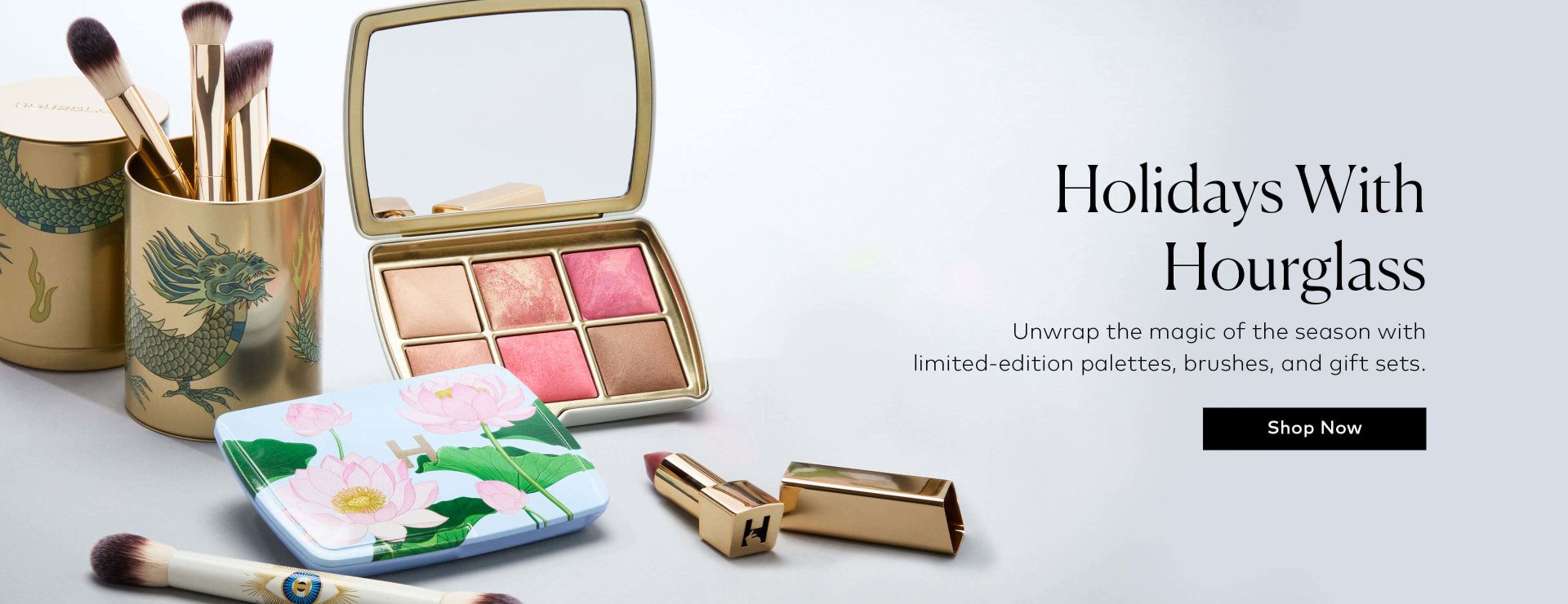 Limited-edition palettes, brushes, and gift sets are here. Shop the Hourglass Holiday Collection at Beautylish.com