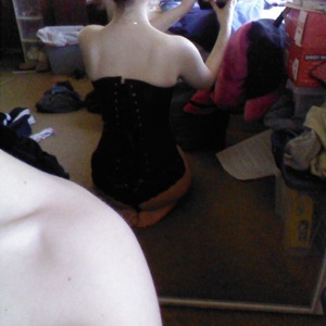 I put the corset on upside down.. But look how pale I am! Vampire all the way!