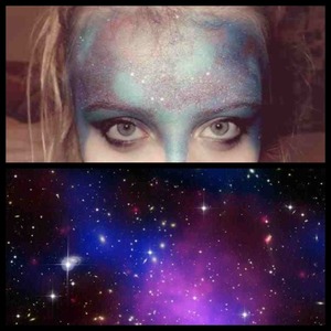 i created a galaxy on my fore head 