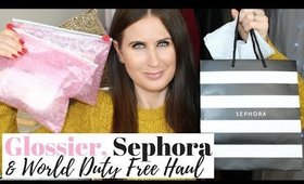 GLOSSIER SHOWROOM, SEPHORA AND WORLD DUTY FREE HAUL!