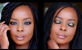 GRWM: Forest Green and Gold Eyes (Layering Shadows) | Bellesa Africa