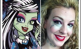 HALLOWEEN MAKEUP TUTORIAL... Monster High Frankie Stein