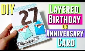 DIY Layered Birthday Card for HIM Pinterest Inspired, DIY Birthday Card using Silhouette