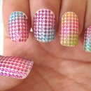 Colourful bling nails XD 