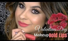 Simple Valentines Day Makeup | Bold Lips