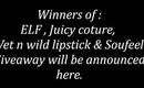 Winners announcement video. (Elf, juicy couture, wet n wild lipstick & soufeel giveaway )