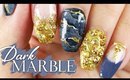 Dark Marble & Gold Glitter Nail Art Tutorial // How to Nail Art at Home
