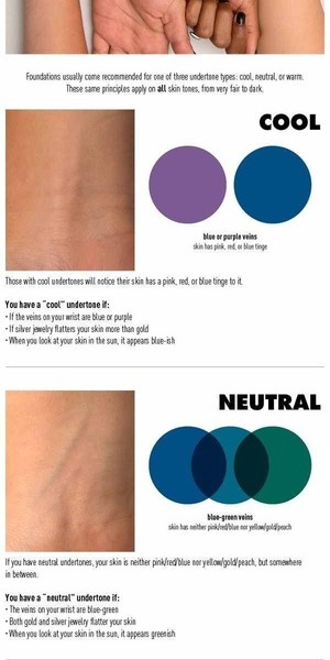 Please help me identify my undertone. I have both blue & green veins in my  wrist and some deep-violet veins in my hands & face. A lot of people say my  skin