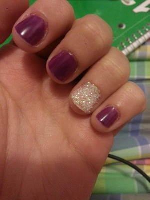 purple with white glitter