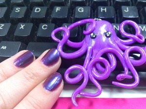 Purple nails and the cutest octopus pendant ever