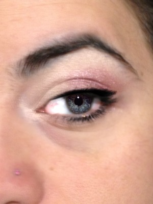 Subtle and shimmery, used Cailyn  mineral eyeshadow and a round tip brush 