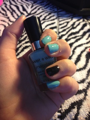 Wet and wild baby blue nail polish in "I need a refresh- mint" 