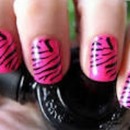 Pink with black zebra stripes