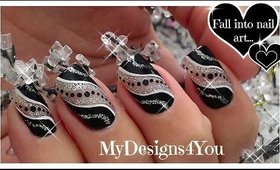 Super Easy New Year's Nail Art | Black And Silver Party Nails ♥