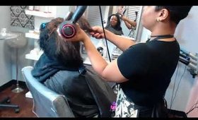 PARTIAL CARMEL HIGHLIGHTS AND BOB CUT WITH SILK FUSION THERAPY